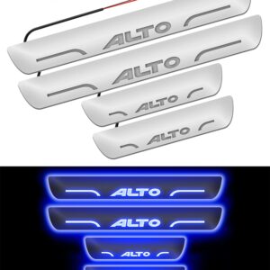 Car Door Foot Step Led Sill Plate Maruti Suzuki Alto (Set of 4 PCS, Blue)